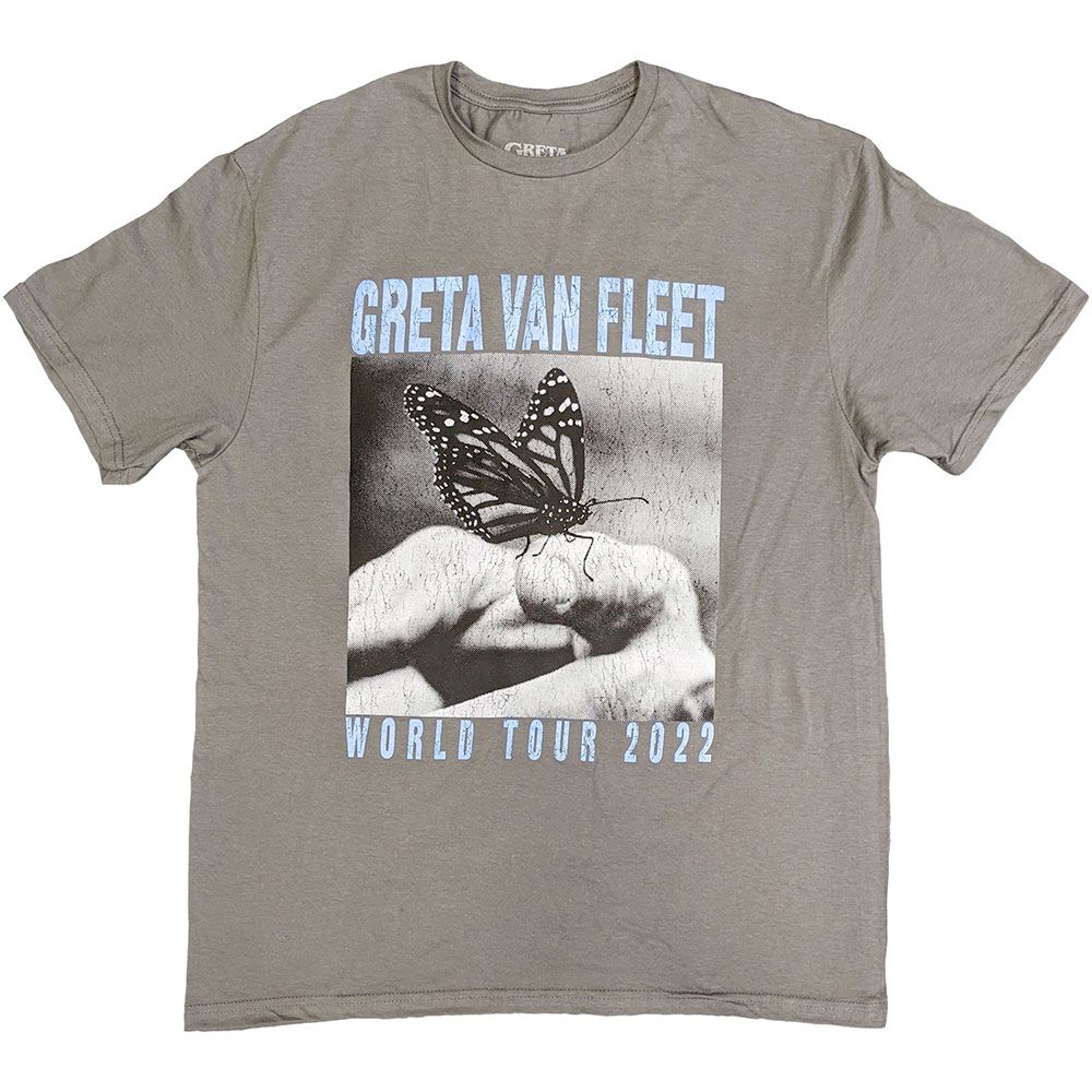 Greta Van Fleet - World Tour Butterfly Heren Tshirt - Grijs